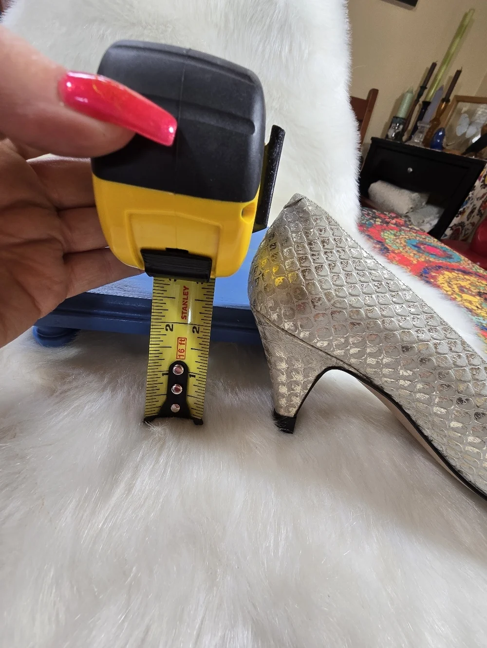 Amalfi Metallic Ivory Snakeskin Print Pointed Toe Pumps - Womens